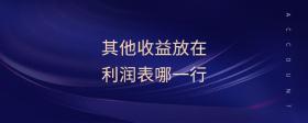 其他收益放在利潤(rùn)表哪一行