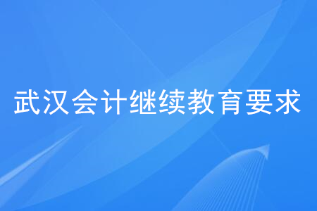 武漢會(huì)計(jì)繼續(xù)教育的要求