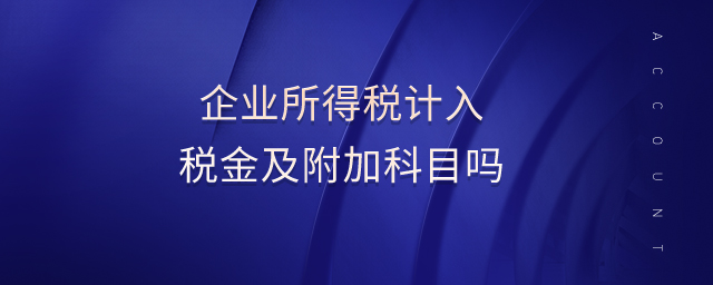 企業(yè)所得稅計(jì)入稅金及附加科目嗎