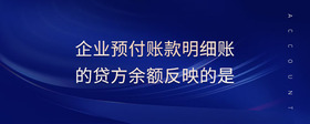 企業(yè)預(yù)付賬款明細賬的貸方余額反映的是