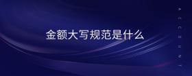 金額大寫規(guī)范是什么