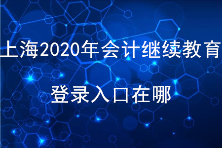 上海2020年會計繼續(xù)教育入口登錄在哪？