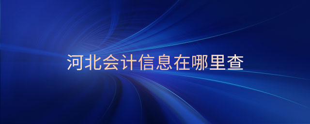 河北會計信息在哪里查