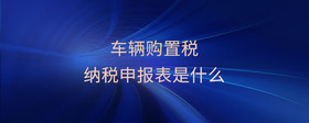 車(chē)輛購(gòu)置稅納稅申報(bào)表是什么