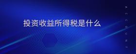 投資收益所得稅是什么