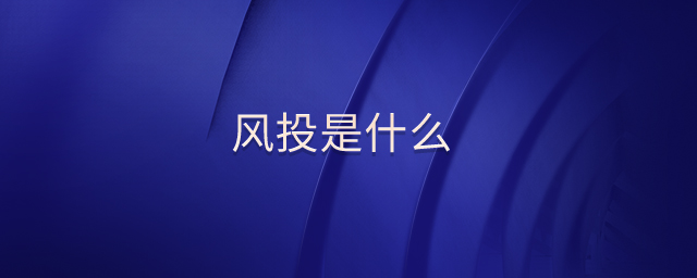 風投是什么