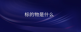 標(biāo)的物是什么