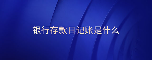 銀行存款日記賬是什么
