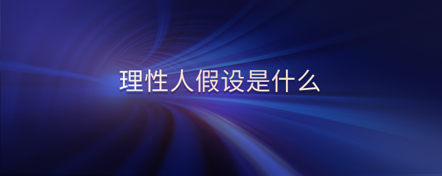 理性人假設(shè)是什么