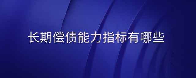 長期償債能力指標有哪些
