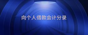 向個(gè)人借款會(huì)計(jì)分錄