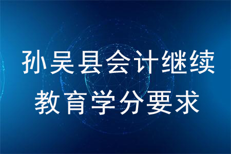 2020年黑龍江省孫吳縣會計繼續(xù)教育學(xué)分要求
