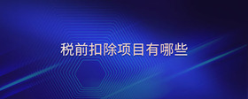 稅前扣除項目有哪些