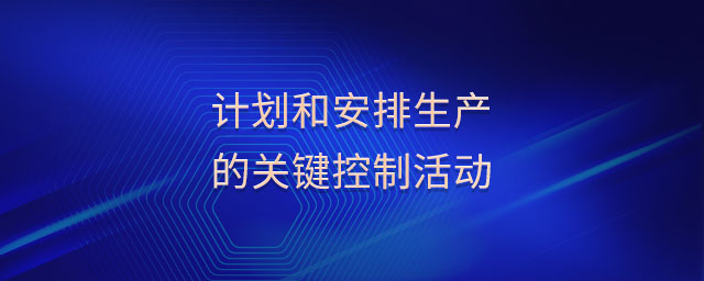 計(jì)劃和安排生產(chǎn)的關(guān)鍵控制活動(dòng)