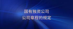 國(guó)有獨(dú)資公司公司章程的規(guī)定