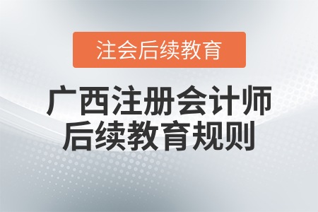 2020年廣西壯族自治區(qū)注冊會計師后續(xù)教育規(guī)則概述