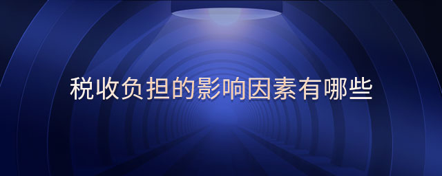 稅收負(fù)擔(dān)的影響因素有哪些