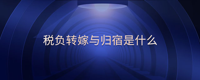 稅負(fù)轉(zhuǎn)嫁與歸宿是什么