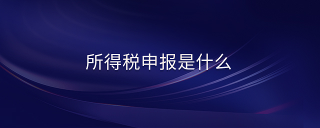 所得稅申報是什么