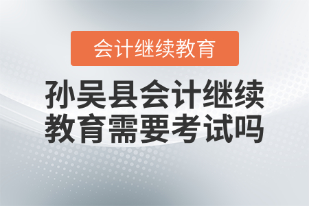 2020年黑龍江省孫吳縣會計繼續(xù)教育需要考試嗎？