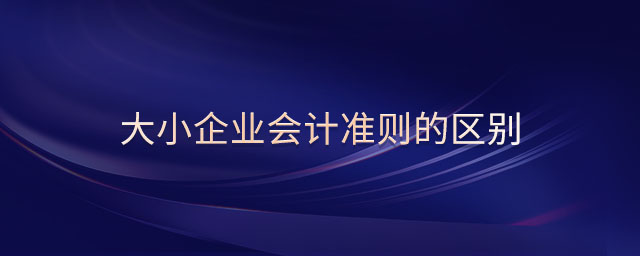 大小企業(yè)會計準(zhǔn)則的區(qū)別
