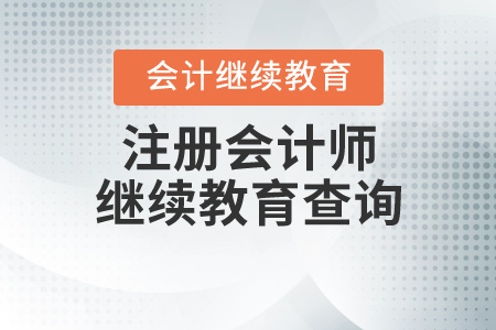 注冊(cè)會(huì)計(jì)師繼續(xù)教育查詢