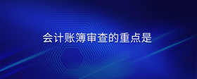 會(huì)計(jì)賬簿審查的重點(diǎn)是