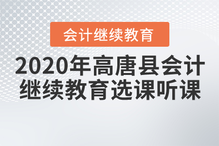 2020年山東省高唐縣會(huì)計(jì)繼續(xù)教育該如何選課聽課？