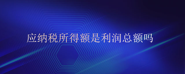 應(yīng)納稅所得額是利潤總額嗎