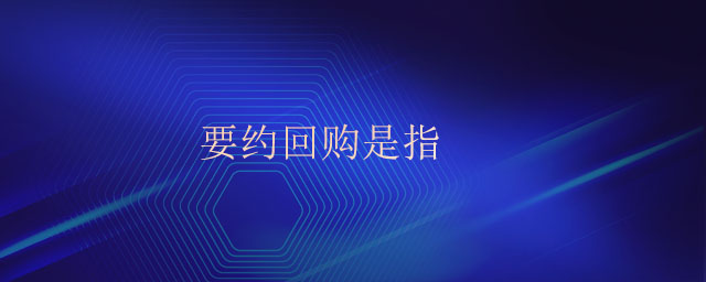 要約回購(gòu)是指