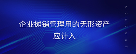 企業(yè)攤銷管理用的無形資產(chǎn)應計入