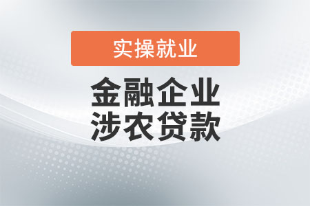 金融企業(yè)涉農(nóng)貸款是指什么？