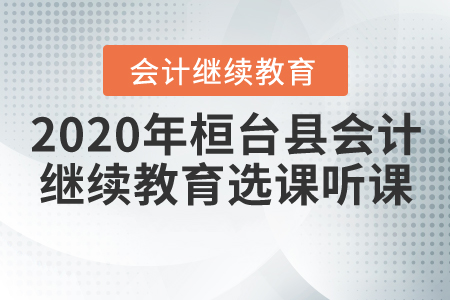 2020年山東省桓臺縣會計繼續(xù)教育如何選課聽課？