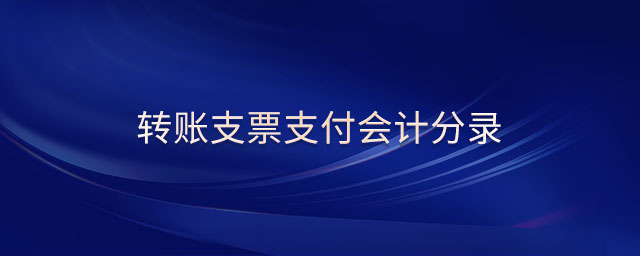 轉賬支票支付會計分錄