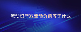 流動(dòng)資產(chǎn)減流動(dòng)負(fù)債等于什么