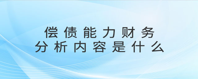 償債能力財務分析內容是什么
