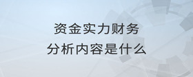 資金實(shí)力財(cái)務(wù)分析內(nèi)容是什么