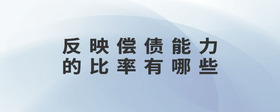 反映償債能力的比率有哪些