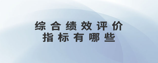 綜合績(jī)效評(píng)價(jià)指標(biāo)有哪些