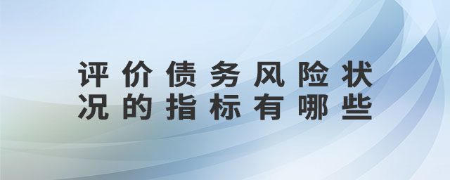 評價債務風險狀況的指標有哪些