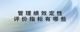 管理績效定性評價(jià)指標(biāo)有哪些