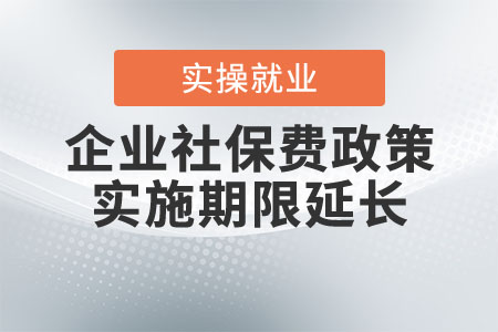 企業(yè)社保費(fèi)政策實(shí)施期限延長了嗎?