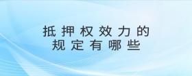 抵押權(quán)效力的規(guī)定有哪些