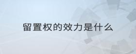留置權(quán)的效力是什么