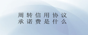 周轉(zhuǎn)信用協(xié)議承諾費(fèi)是什么