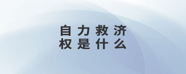自力救濟(jì)權(quán)是什么