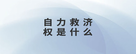 自力救濟(jì)權(quán)是什么