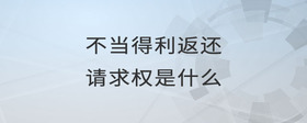 不當(dāng)?shù)美颠€請(qǐng)求權(quán)是什么