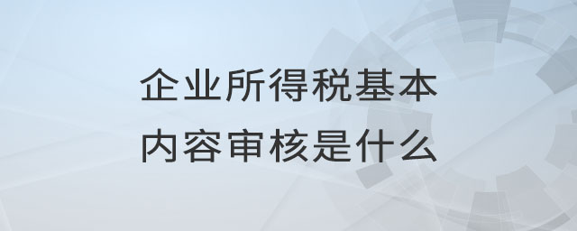 企業(yè)所得稅基本內(nèi)容審核是什么