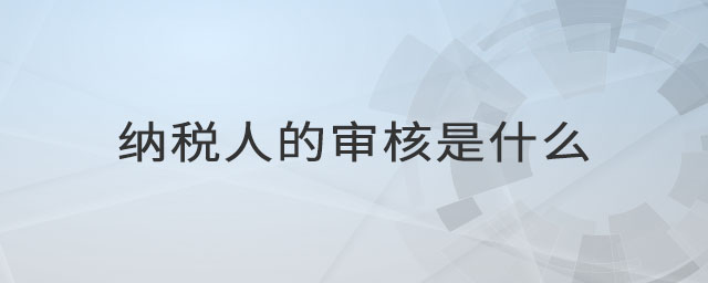 納稅人的審核是什么